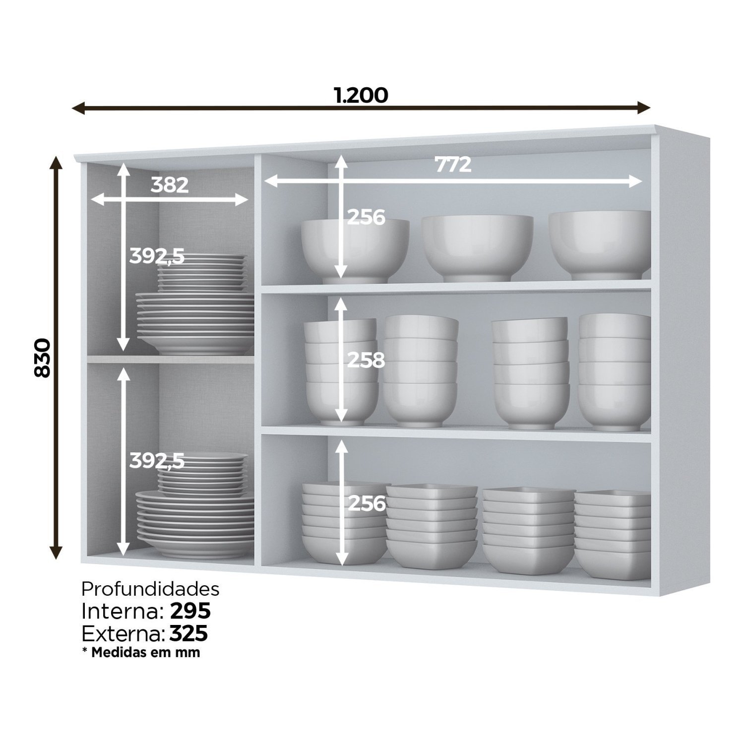 Cozinha Completa 6 Peças com Aéreo Microondas Emily Espresso Móveis - 15