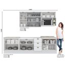 Ver imagem 3 de Cozinha Completa Modulada 6 Peças com Aéreo Microondas Emily Espresso Móveis Branco/HP/Calcare