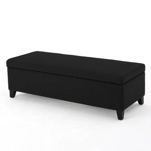 Recamier Bau Veneza 1,20m Suede Preto - Clique Decor Clique decorações
