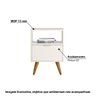 Mesa de Cabeceira Demadero com 1 Gaveta - Off White/natural - 3
