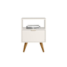 Mesa de Cabeceira Demadero com 1 Gaveta - Off White/natural - 1