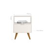 Mesa de Cabeceira Demadero com 1 Gaveta - Off White/natural - 6