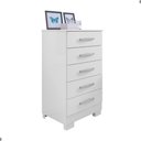 Ver imagem 3 de Cômoda Renoir 5 Gavetas MDP Corrediças Telescópicas Branco Framar