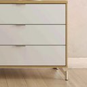 Ver imagem 5 de Cômoda 6 Gavetas Altis 178 cm – Off White Fosco c/ Carvalho - Champanhe