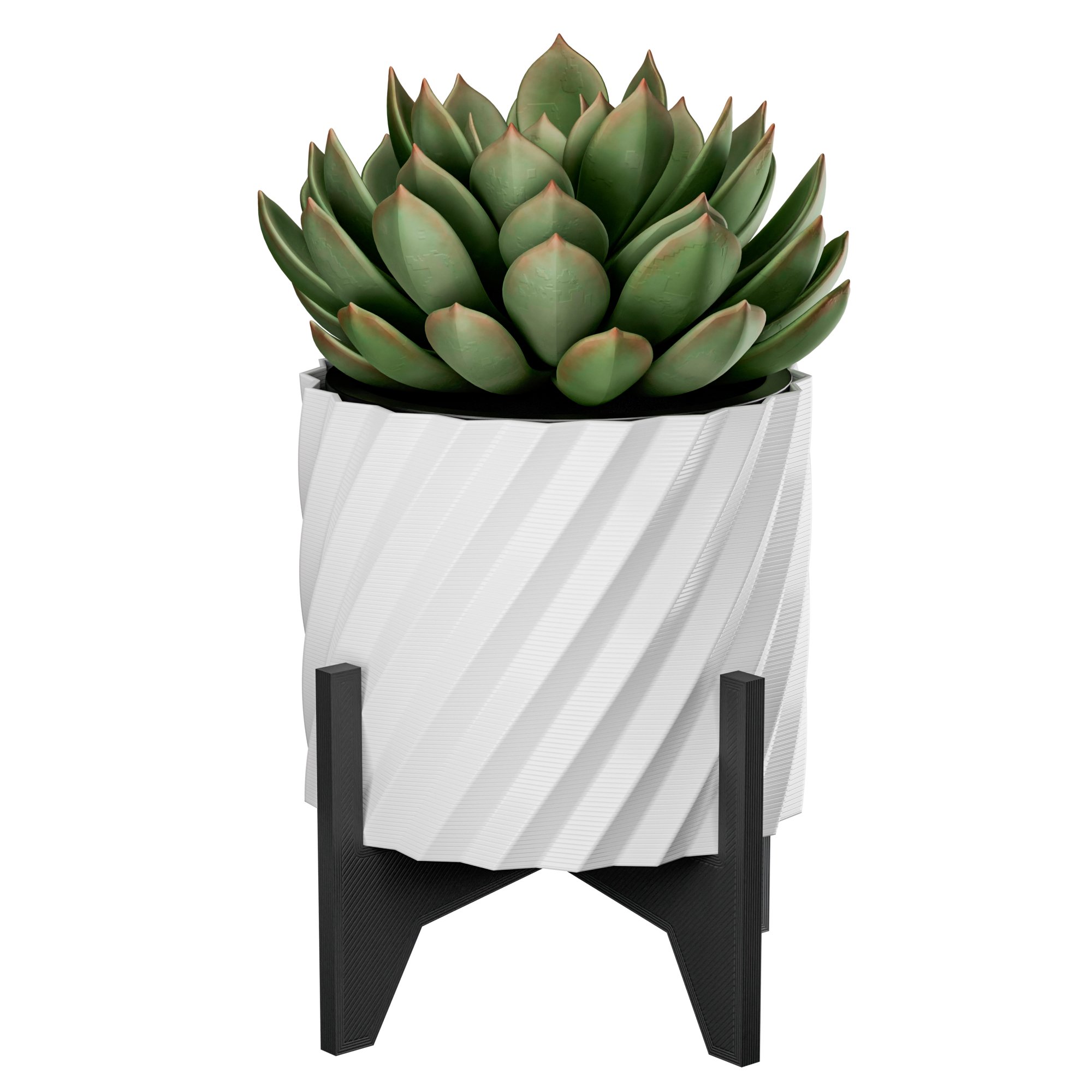 Transforme Ambientes com Suculentas Elegantes/vaso de Flor/plantas -vaso Branco/base Preta - 6