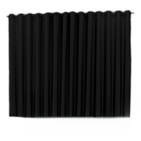 Cortina oxford tecido 6,00x2,30 Para Trilho Suíço:Preto