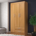 Ver imagem 1 de Guarda Roupa Solteiro 3 Portas 2 Gavetas Alice Marrom/Cinamomo
