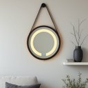 Ver imagem 3 de Espelho Redondo Iluminado 40cm com Alça Touch 2 Leds com Alça Adnet Reduna