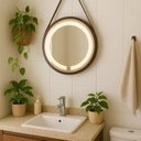 Ver imagem 6 de Espelho Redondo Iluminado 40cm com Alça Touch 2 Leds com Alça Adnet Reduna