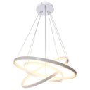 Ver imagem 1 de Lustre Led Moderno Pendente Anéis Led 89w 3 Arcos Prata