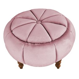 Puff Da Vinci 65 cm Suede SLK Decor Turqueza Amara Rosa Claro - 1