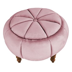 Puff Da Vinci 65 cm Suede SLK Decor Turqueza Amara Rosa Claro