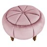 Puff Da Vinci 65 cm Suede SLK Decor Turqueza Amara Rosa Claro - 1