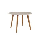 Ver imagem 2 de Mesa para Sala de Jantar Redonda 4 Lugares 110cm Dani Marrom/Madeira/Off White