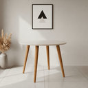 Ver imagem 1 de Mesa para Sala de Jantar Redonda 4 Lugares 110cm Dani Marrom/Madeira/Off White