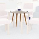 Ver imagem 3 de Mesa para Sala de Jantar Redonda 4 Lugares 110cm Dani Marrom/Madeira/Off White
