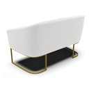 Ver imagem 3 de Sofá Namoradeira 2 Lugares Base Industrial Dourado Stella Bouclê Off White D03 - D'Rossi