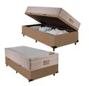 Ver imagem 1 de Cama Box Baú Solteiro + Colchão de Molas Ensacadas Ortobom Airtech Bege 88cm Suporta até 150 Kg