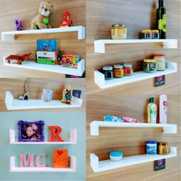 Trio De Estantes Para Decoração Quarto Infantil Prateleira De Sala Cozinha Mdf 55cm - 4