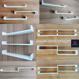 Trio De Estantes Para Decoração Quarto Infantil Prateleira De Sala Cozinha Mdf 55cm - 3
