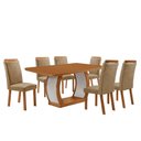 Ver imagem 2 de Mesa de Jantar Milena 180 cm Tampo MDF Laminado Canto Copo com 6 Cadeiras Aline