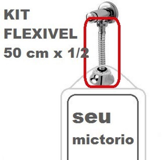 Flexível para Mictório Louça 1/2x50cm - KITFLEXMIC50 - 1