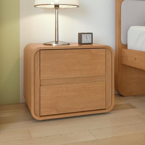 Mesa de Cabeceira 2 Gavetas Easy Like Amendoa Clean