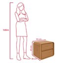 Ver imagem 3 de Mesa de Cabeceira 2 Gavetas Easy Like Amendoa Clean