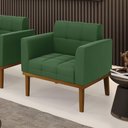 Ver imagem 4 de Poltrona Base de Madeira Fixa Castanho Elisa Suede D03 - D\'rossi Cor Verde