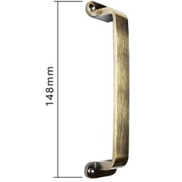 Puxador Duplo Milano148mm Bronze Antigo Porta Pivotante Correr Passagem Madeira Vidro Rústico - 8