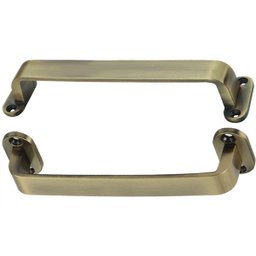 Puxador Duplo Milano148mm Bronze Antigo Porta Pivotante Correr Passagem Madeira Vidro Rústico - 1