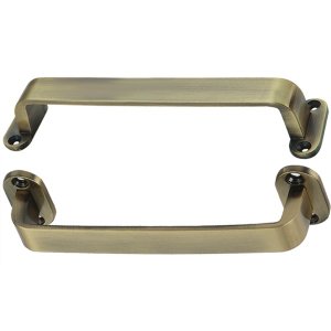 Puxador Duplo Milano148mm Bronze Antigo Porta Pivotante Correr Passagem Madeira Vidro Rústico