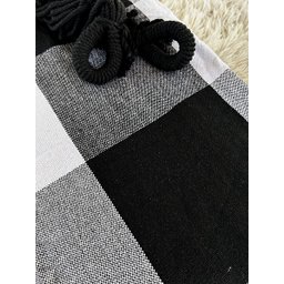 Rede de Dormir Casal Balanço de Algodão Reforçada 3,80m X 1,50m Varias Cores:preto com Branco Xadrez - 4