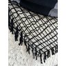 Rede de Dormir Casal Balanço de Algodão Reforçada 3,80m X 1,50m Varias Cores:preto com Branco Xadrez - 3