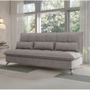 Ver imagem 1 de Sofá Cama para Sala de Estar Veludo Condessa Slim Cinza Castor