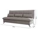 Ver imagem 3 de Sofá Cama para Sala de Estar Veludo Condessa Slim Cinza Castor