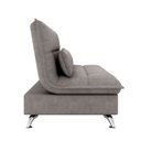 Ver imagem 4 de Sofá Cama para Sala de Estar Veludo Condessa Slim Cinza Castor