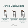 Kit 6 Banquetas 80cm para Balcão Ilha Bancada Área Gourmet Encosto em Junco Banco Itagold - 3