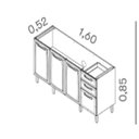 Ver imagem 5 de Balcão Cozinha em Aço 4 Portas 2 Gavetas 160cm sem Tampo New Premium Itatiaia