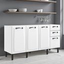 Ver imagem 1 de Balcão Cozinha em Aço 4 Portas 2 Gavetas 160cm sem Tampo New Premium Itatiaia Branco