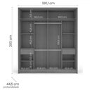 Ver imagem 4 de Guarda-roupa Casal Lisboa 2 Portas 2 Gavetas Freijó/azul - Politorno