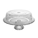 Ver imagem 1 de Prato P/ Bolo Lyor de Vidro C/ Pé e Tampa de Plástico Angel