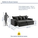 Ver imagem 3 de Sofá 2 Lugares Retrátil 220cm com Almofadas Lisboa 