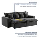 Ver imagem 4 de Sofá 2 Lugares Retrátil 220cm com Almofadas Lisboa 