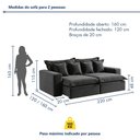 Ver imagem 3 de Sofá 2 Lugares Retrátil 220cm com Almofadas Lisboa