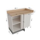 Ver imagem 2 de Balcão de Canto Reto 1 Porta Arizona CabeCasa MadeiraOriginals Cinza/Branco