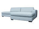 Ver imagem 3 de Sofá de Couro com Chaise N.y. 3 Lugares Light Blue 2,54 M - Mempra