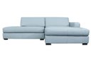 Ver imagem 2 de Sofá de Couro com Chaise N.y. 3 Lugares Light Blue 2,54 M - Mempra