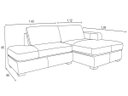 Ver imagem 4 de Sofá de Couro com Chaise N.y. 3 Lugares Light Blue 2,54 M - Mempra