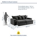 Ver imagem 3 de Sofá 4 Lugares Retrátil 280cm com Almofadas Lisboa